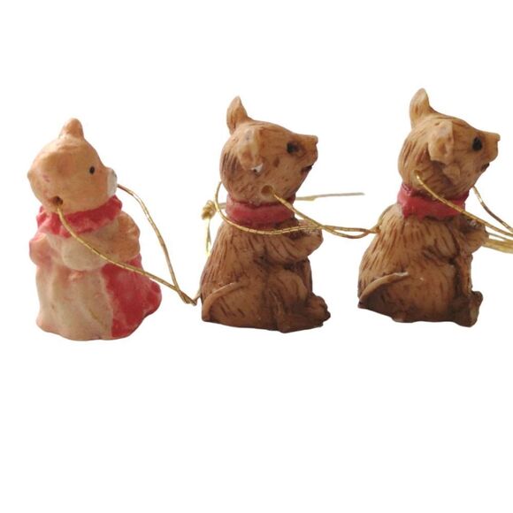 Vtg Mouse Ornaments Package Toppers MICRO MINI Lot of 3 Resin Christmas Mice. - Picture 9 of 16